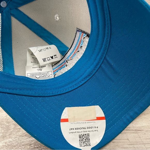 Patagonia Snapback Hat NWT Teal Blue White Trucker Style - Picture 7 of 8